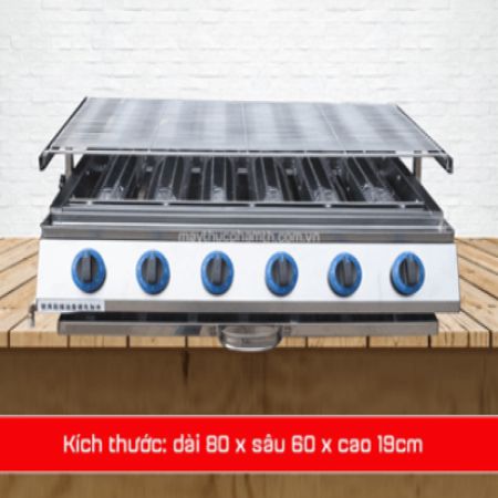 Bếp nướng gas inox 6 họng đốt dài