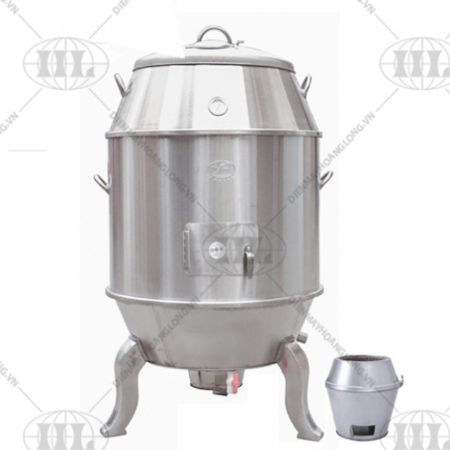 Lò quay vịt inox bằng than 90 ( chân cong)