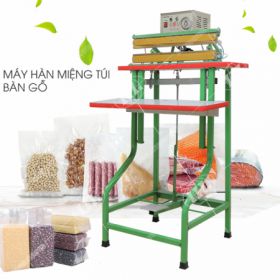 Máy hàn miệng túi bàn gỗ đạp chân Máy hàn miệng túi bàn gỗ đạp chân