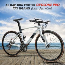 XE ĐẠP ĐUA TWITTER CYCLONE PRO-TAY NGANG (bạc đen xám) XE ĐẠP ĐUA TWITTER CYCLONE PRO-TAY NGANG (bạc đen xám)
