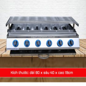 Bếp nướng gas inox 6 họng đốt ngắn Bếp nướng gas inox 6 họng đốt ngắn