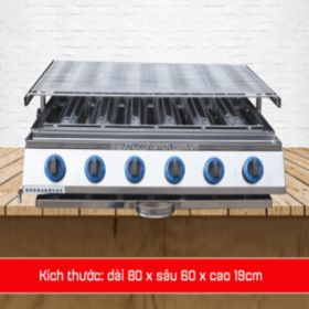 Bếp nướng gas inox 6 họng đốt dài Bếp nướng gas inox 6 họng đốt dài