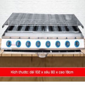 Bếp nướng gas inox 8 họng đốt dài Bếp nướng gas inox 8 họng đốt dài